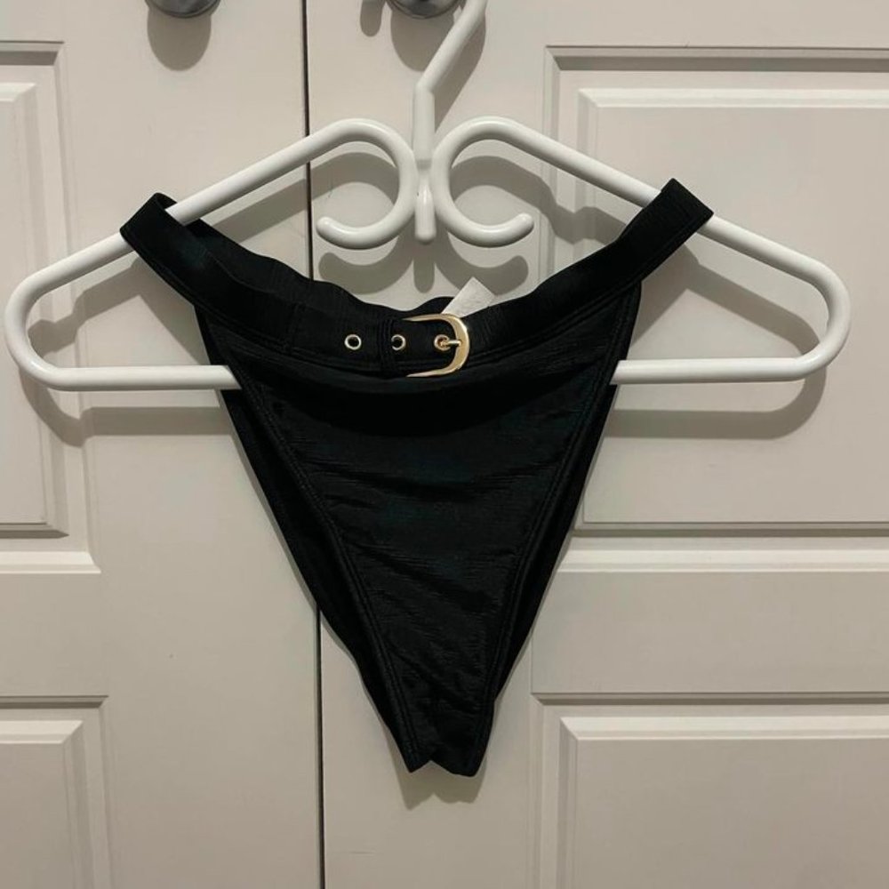 Wolf & Whistle Buckle Detail High Leg Bikini Bottom